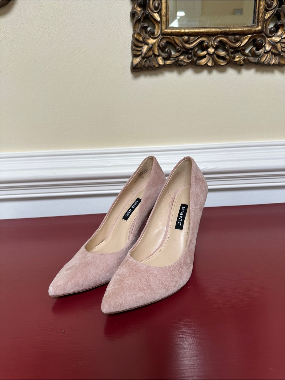 Nine West Blush Suede Pointed Toe Heels
